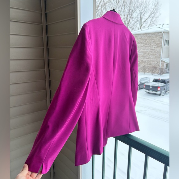 🆕🌸 Kasper Cerise Magenta One-Button Tailored Blazer Jacket Size 14W Office Work - Picture 6 of 16